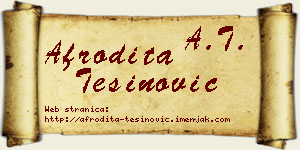 Afrodita Tešinović vizit kartica